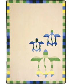 Joy Carpets Summer Solstice Multi Sea Turtle Cove 5ft.4in. x 7ft.8in. Rect. Rug