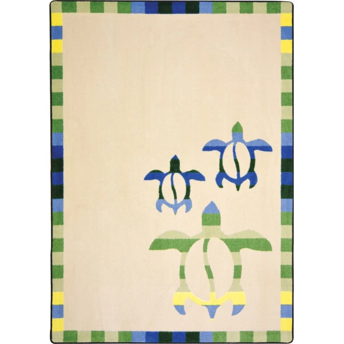 Joy Carpets Summer Solstice Multi Sea Turtle Cove 7ft.8in. x 10ft.9in. Rect. Rug