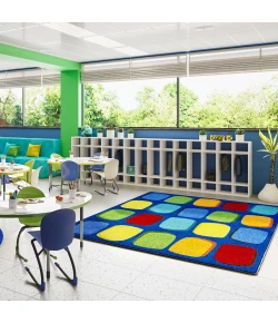 Joy Carpets Kid Essentials Multi Seat Yourself 5ft.4in. x 7ft.8in. Rect. Rug