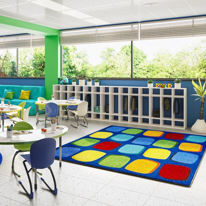 Joy Carpets Kid Essentials Multi Seat Yourself 10ft.9in. x 13ft.2in. Rect. Rug
