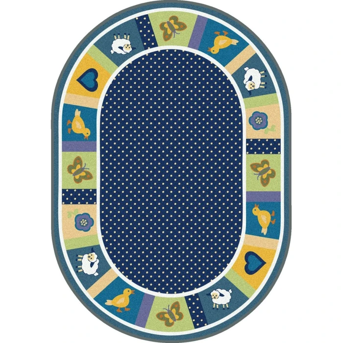 Joy Carpets Kid Essentials Bold Seeing Spots 5ft.4in. x 7ft.8in. Oval Rug