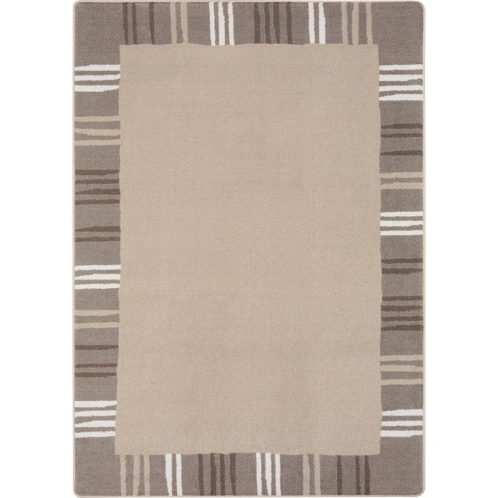 Joy Carpets Kid Essentials Neutral Seeing Stripes 7ft.8in. x 10ft.9in. Rect. Rug