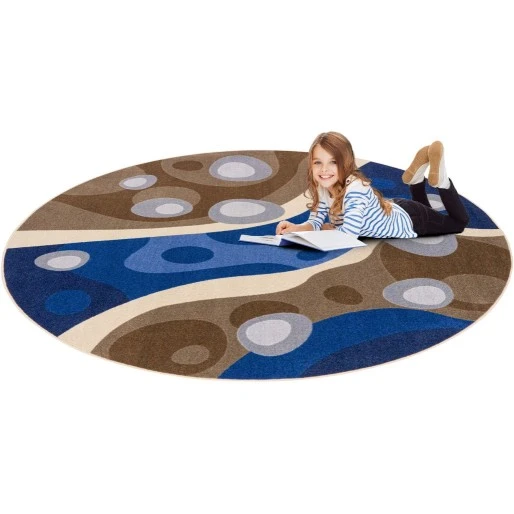 Joy Carpets Kid Essentials Multi Serenity Brook 7ft. 7in. Round Rug
