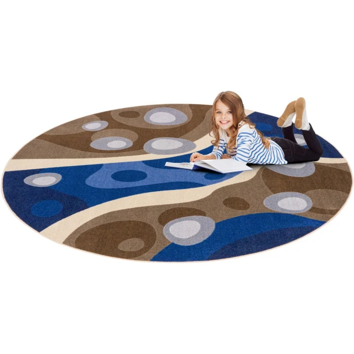 Joy Carpets Kid Essentials Multi Serenity Brook 5ft. 4in. Round Rug