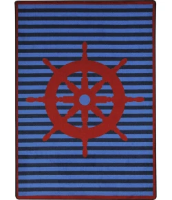 Joy Carpets Kid Essentials Red Set Your Course 7ft.8in. x 10ft.9in. Rect. Rug