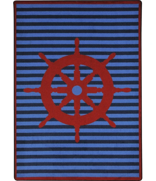 Joy Carpets Kid Essentials Red Set Your Course 7ft.8in. x 10ft.9in. Rect. Rug