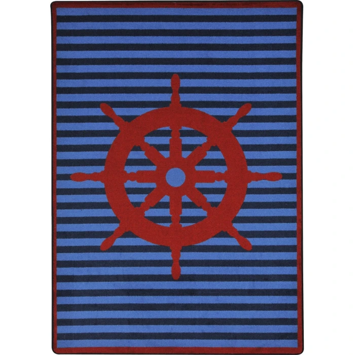 Joy Carpets Kid Essentials Red Set Your Course 7ft.8in. x 10ft.9in. Rect. Rug