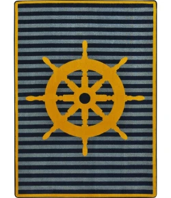 Joy Carpets Kid Essentials Yellow Set Your Course 7ft.8in. x 10ft.9in. Rect. Rug