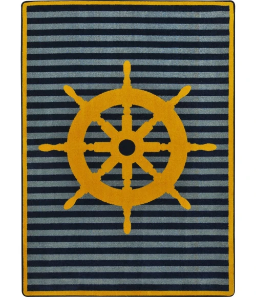 Joy Carpets Kid Essentials Yellow Set Your Course 7ft.8in. x 10ft.9in. Rect. Rug