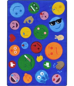 Joy Carpets Kid Essentials Multi Shake Em Up Emojis 5ft.4in. x 7ft.8in. Rect. Rug