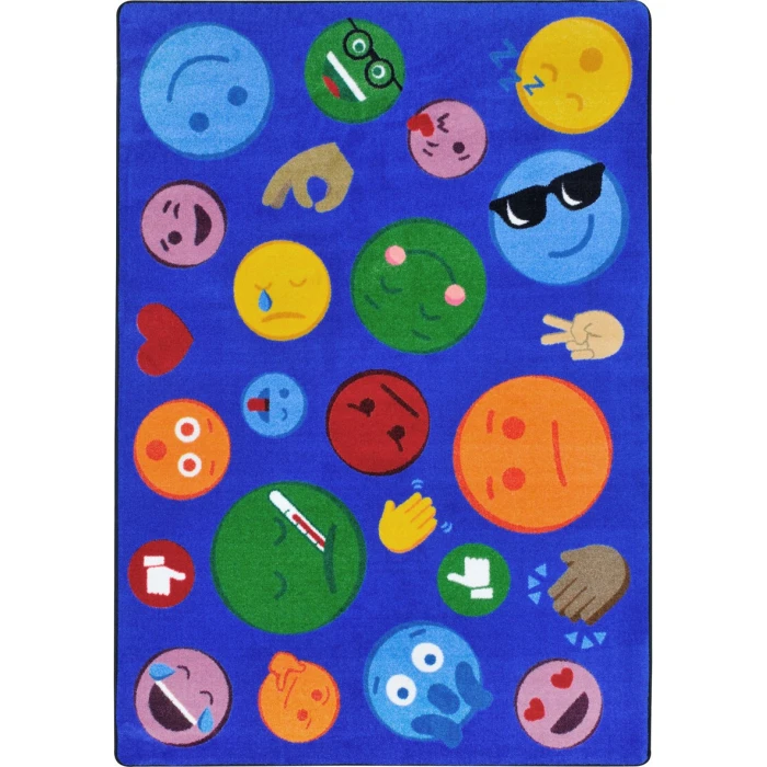 Joy Carpets Kid Essentials Multi Shake Em Up Emojis 7ft.8in. x 10ft.9in. Rect. Rug