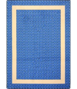 Joy Carpets Kid Essentials Blue Sharing Circle 7ft.8in. x 10ft.9in. Rect. Rug