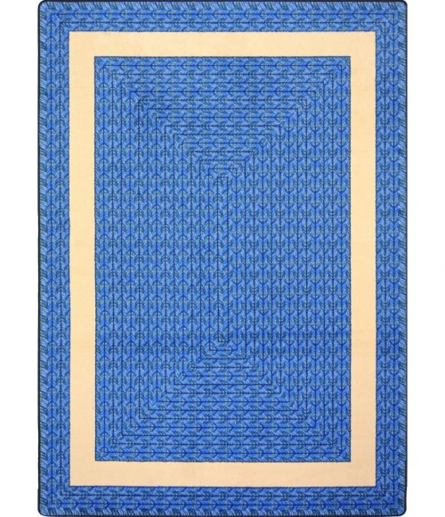 Joy Carpets Kid Essentials Blue Sharing Circle 7ft.8in. x 10ft.9in. Rect. Rug