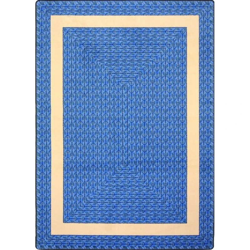 Joy Carpets Kid Essentials Blue Sharing Circle 5ft.4in. x 7ft.8in. Rect. Rug