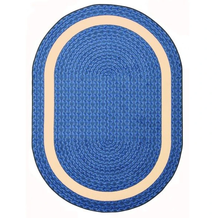 Joy Carpets Kid Essentials Blue Sharing Circle 7ft.7in. Round Rug