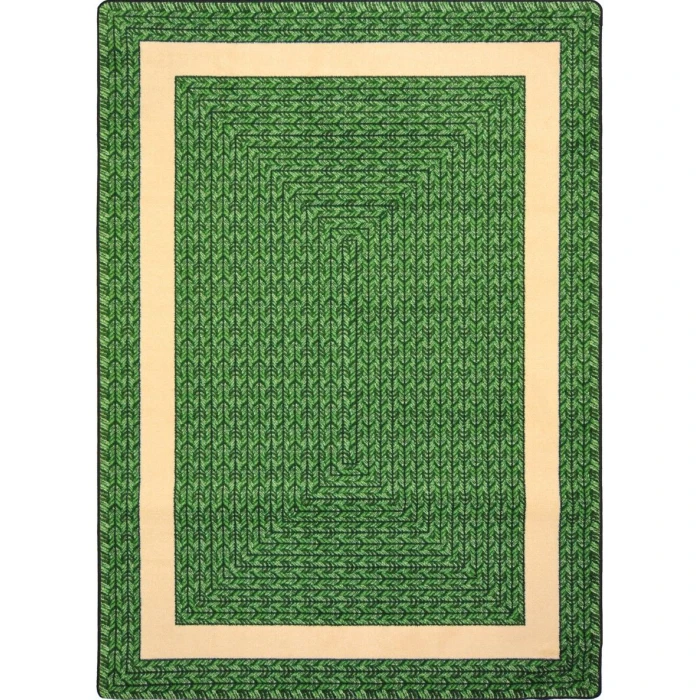Joy Carpets Kid Essentials Green Sharing Circle 7ft.8in. x 10ft.9in. Rect. Rug