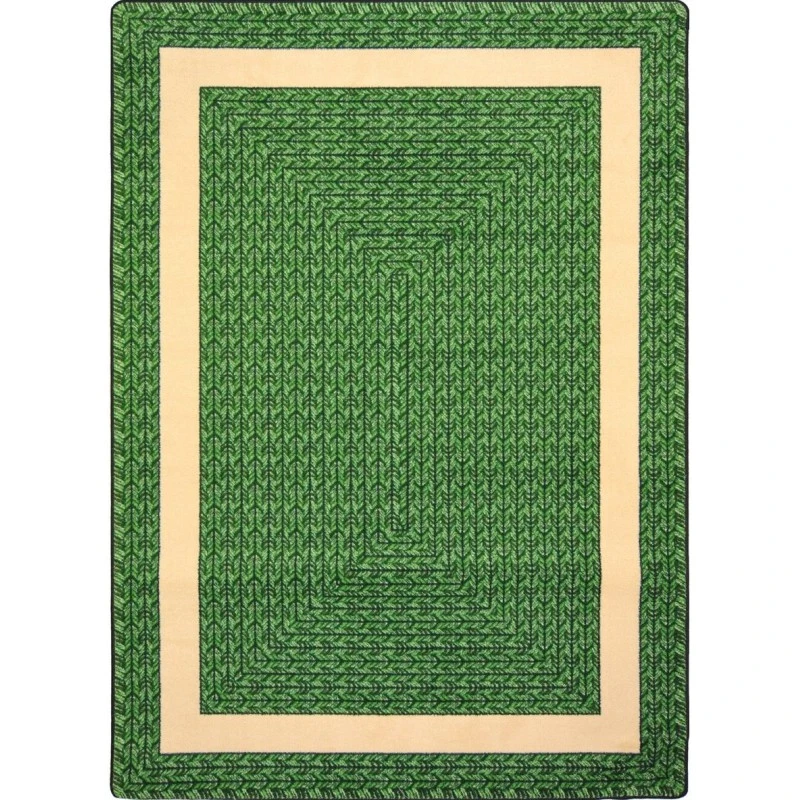 Joy Carpets Kid Essentials Green Sharing Circle 7ft.8in. x 10ft.9in. Rect. Rug