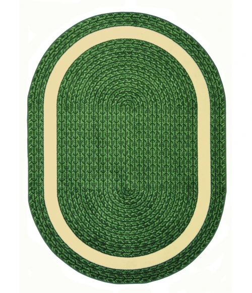 Joy Carpets Kid Essentials Green Sharing Circle 7ft.7in. Round Rug