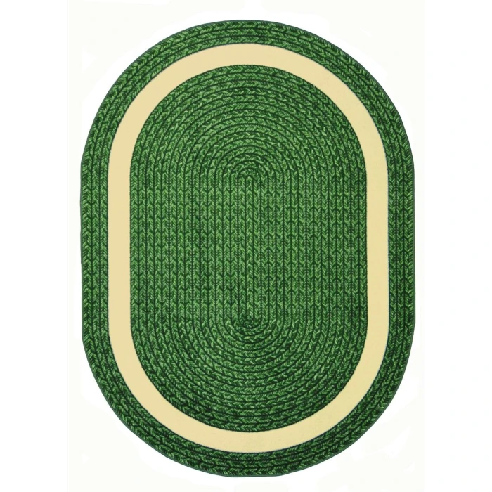Joy Carpets Kid Essentials Green Sharing Circle 7ft.7in. Round Rug