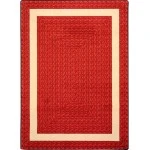 Joy Carpets Kid Essentials Red Sharing Circle 5ft.4in. x 7ft.8in. Rect. Rug