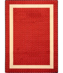 Joy Carpets Kid Essentials Red Sharing Circle 7ft.7in. Round Rug