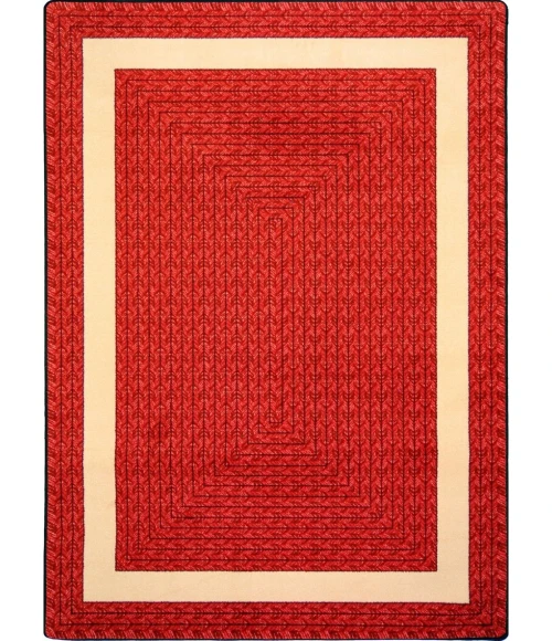 Joy Carpets Kid Essentials Red Sharing Circle 7ft.7in. Round Rug