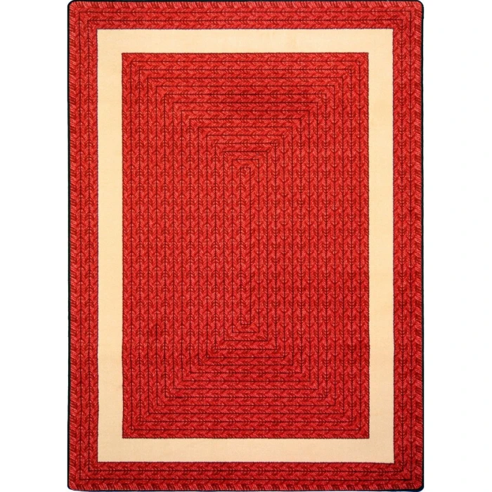 Joy Carpets Kid Essentials Red Sharing Circle 10ft.9in. x 13ft.2in. Rect. Rug