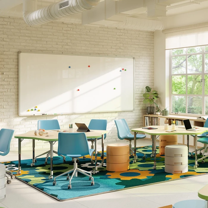 Joy Carpets Kid Essentials Citrus Shifting Gears 5ft.4in. x 7ft.8in. Rect. Rug