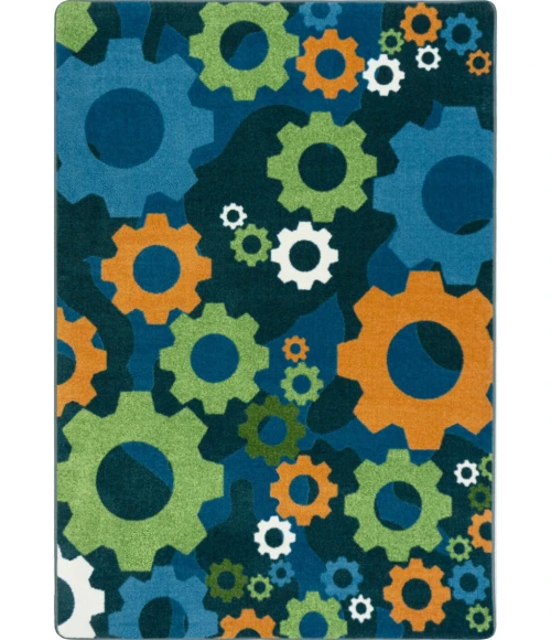 Joy Carpets Kid Essentials Citrus Shifting Gears 3ft.10in. x 5ft.4in. Rect. Rug