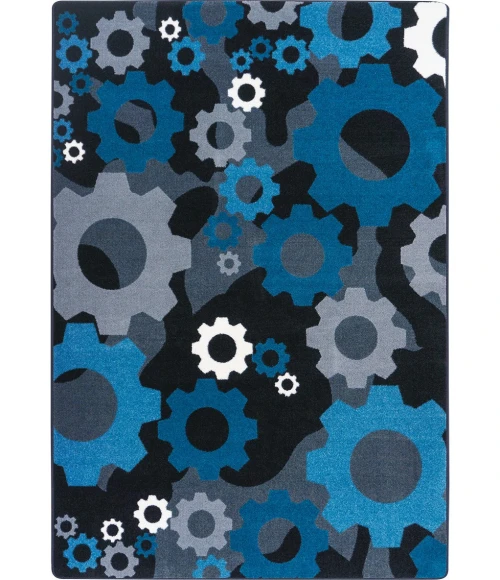 Joy Carpets Kid Essentials Sapphire Shifting Gears 3ft.10in. x 5ft.4in. Rect. Rug