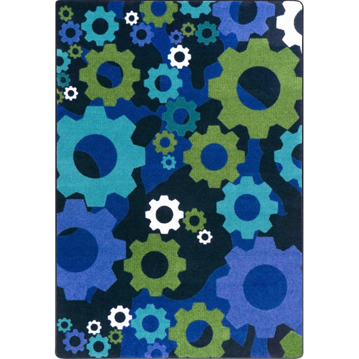 Joy Carpets Kid Essentials Violet Shifting Gears 5ft.4in. x 7ft.8in. Rect. Rug
