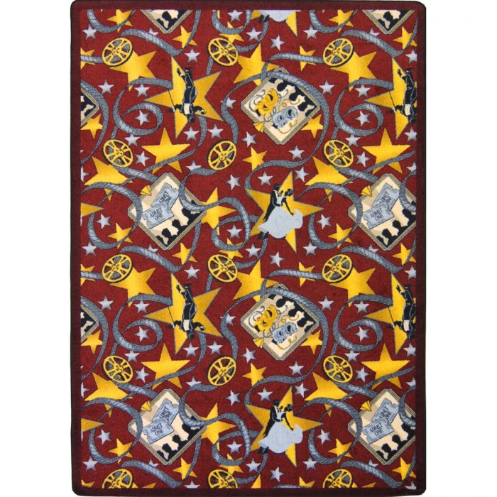 Joy Carpets Any Day Matinee Burgundy Silver Screen 10ft.9in. x 13ft.2in. Rect. Rug