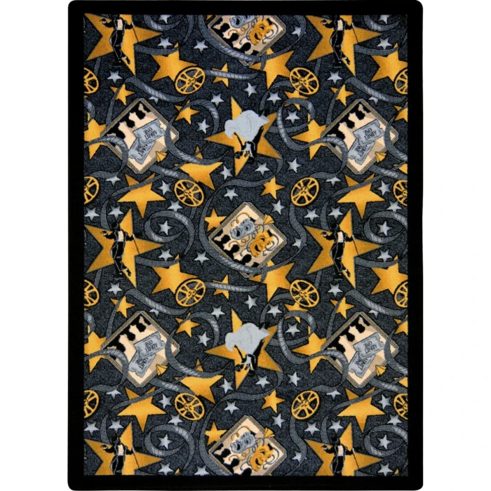 Joy Carpets Any Day Matinee Charcoal Silver Screen 7ft.8in. x 10ft.9in. Rect. Rug