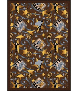 Joy Carpets Any Day Matinee Chocolate Silver Screen 3ft.10in. x 5ft.4in. Rect. Rug