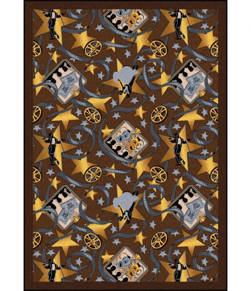 Joy Carpets Any Day Matinee Chocolate Silver Screen 3ft.10in. x 5ft.4in. Rect. Rug