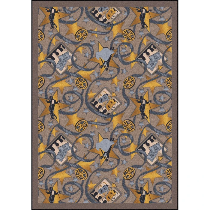 Joy Carpets Any Day Matinee Taupe Silver Screen 7ft.8in. x 10ft.9in. Rect. Rug