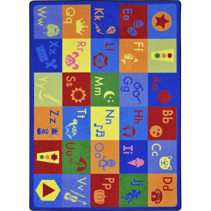 Joy Carpets Kid Essentials Multi Simply Phonics 5ft.4in. x 7ft.8in. Rect. Rug