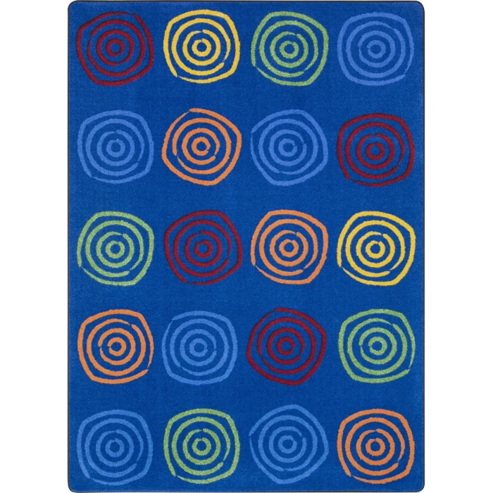 Joy Carpets Kid Essentials Rainbow Simply Swirls 7ft.8in. x 10ft.9in. Rect. Rug