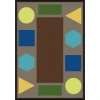 Joy Carpets Kid Essentials Earthtone Sitting Shapes 13ft.2in. Round Rug