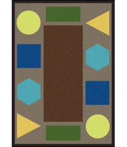 Joy Carpets Kid Essentials Earthtone Sitting Shapes 13ft.2in. Round Rug