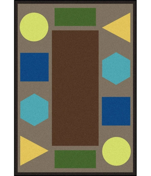 Joy Carpets Kid Essentials Earthtone Sitting Shapes 13ft.2in. Round Rug