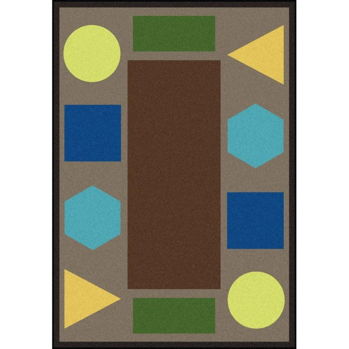 Joy Carpets Kid Essentials Earthtone Sitting Shapes 10ft.9in. x 13ft.2in. Rect. Rug