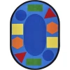 Joy Carpets Kid Essentials Multi Sitting Shapes 10ft.9in. x 13ft.2in. Oval Rug