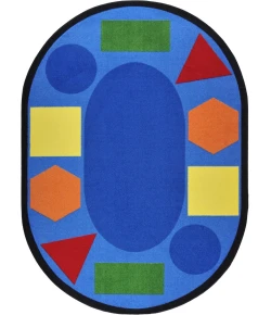 Joy Carpets Kid Essentials Multi Sitting Shapes 7ft.8in. x 10ft.9in. Oval Rug