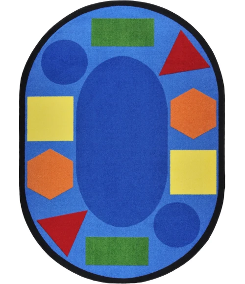 Joy Carpets Kid Essentials Multi Sitting Shapes 10ft.9in. x 13ft.2in. Oval Rug