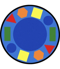 Joy Carpets Kid Essentials Multi Sitting Shapes 13ft.2in. Round Rug