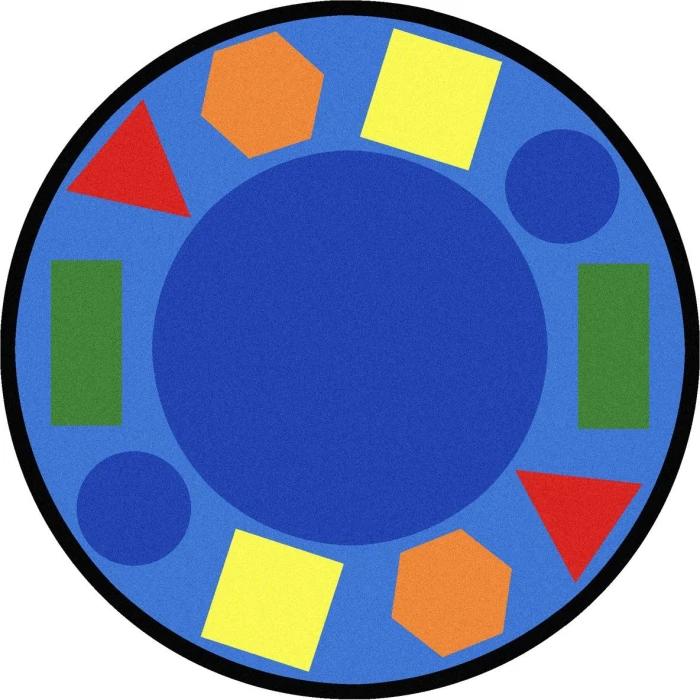 Joy Carpets Kid Essentials Multi Sitting Shapes 7ft.7in. Round Rug