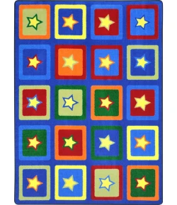 Joy Carpets Kid Essentials Multi Sitting Stars 7ft.8in. x 10ft.9in. Rect. Rug