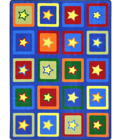Joy Carpets Kid Essentials Multi Sitting Stars 7ft.8in. x 10ft.9in. Rect. Rug