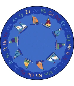 Joy Carpets Kid Essentials Multi Smooth Sailing 13ft.2in. Round Rug